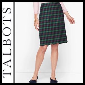 Talbots Tartan A-Line Wool Blend Skirt